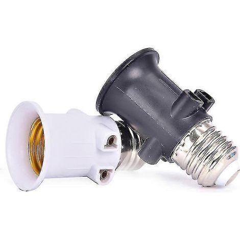 Adaptateur de douille E27 ignifugé PBT avec prise européenne-Black (1/3)