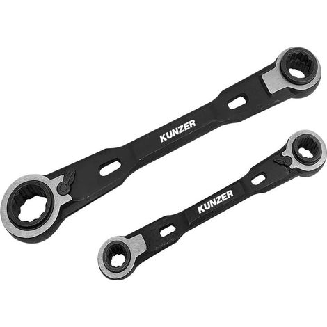 Kunzer 7RRS02 Juego de 8 llaves de carraca plateadas acero carbono