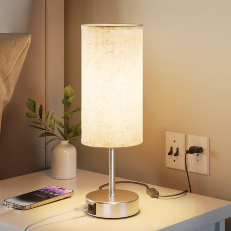 Lampe de Chevet Tactile, avec Ports de Charge USB-A et USB-C (1/5)