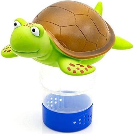 Distributeur de chlore flottant pour animaux de qualité supérieure pour tablettes chimiques compatible avec les onglets de 7,6 cm support de brome (tortue) (1/5)