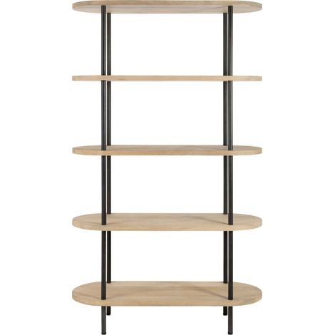 Bibliothèque en bois de manguier et en métal 5 tablettes - SALI (1/5)