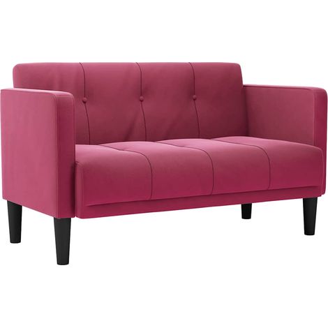 vidaXL Divano Divanetto Rosso Vino 111 cm in Velluto (1/5)