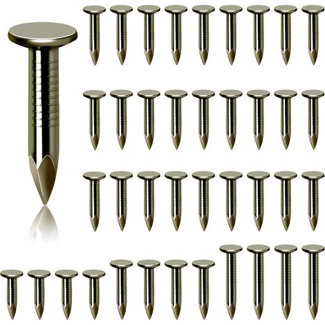 300 PCS 1 pouce acier toit feutre clou toit feutre clou plat pour fixer toit de remise, toit feutre ardoise, tuiles de hangar en bois (1/5)