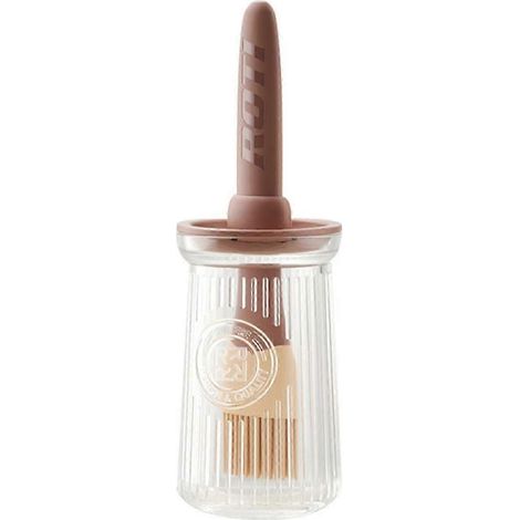 Pennello in silicone per olio con contenitore a flacone, per cucinare e grigliare, utensili da cucina, colore marrone. (1/5)