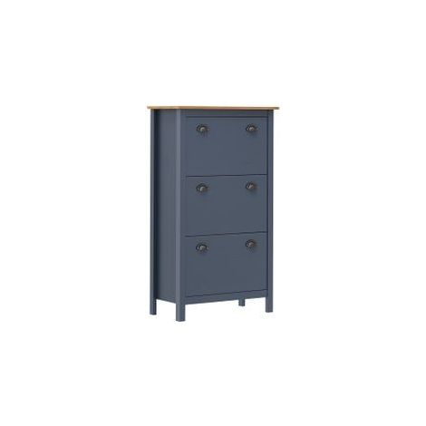Armoire à chaussures Hill Gris 72x35x124 Bois de pin solide (1/4)