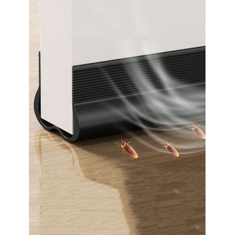 Bande d'étanchéité en PVC insonorisante, coupe-vent et anti-insectes, bande adhésive silencieuse pour boucher les interstices au bas des portes de chambre, noire. (1/5)