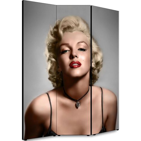 Lupia - Separe' per interni, Divisorio 135,6 x H 176 x P 3,1 cm MARILYN COLOR paravento 3 Ante in legno con Tele stampate fronte retro Soggetto unico (1/4)