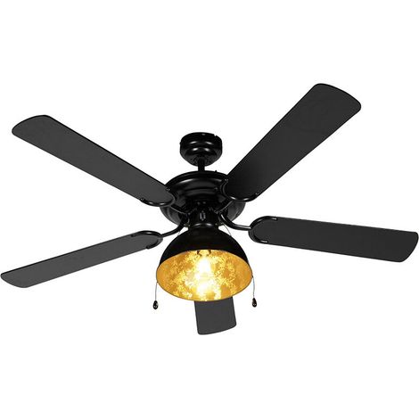 Ventilatore da soffitto industriale - 1 luce - Ø 1300 mm - Nero - Rustico - Illuminazione per interni - Soggiorno Camera da letto Cucina Sala da pranzo (1/5)