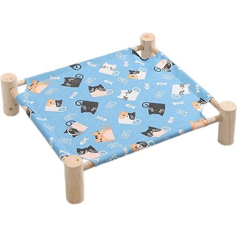 Lit hamac pour chat et chien, hamac en bois pour chat, lit surélevé rafraîchissant I-- (1/5)