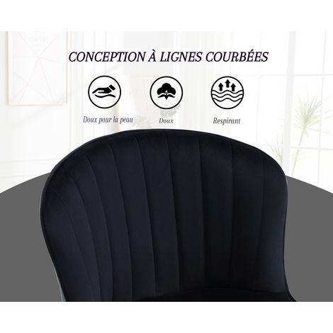 Wahson Lot de 2 tabourets de bar modernes avec dossier – Velours noir – Hauteur d'assise 64.75cm – Structure en métal doré, Noir