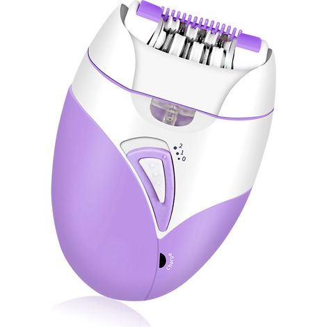 Épilateur électrique rechargeable avec tête détachable pour femmes et hommes, tondeuse à poils violet (1/5)