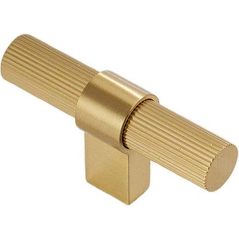 Poignées verticales moletées en laiton massif, disponibles en 5 tailles, pour tiroirs et armoires (6,8 cm). (1/5)