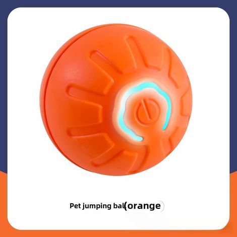 Schwerkraftbetriebener Hüpfball für Hunde, bissfester Ball, automatisches Hundespielzeug, elektrisches Welpenspielzeug gegen Langeweile (Orange)