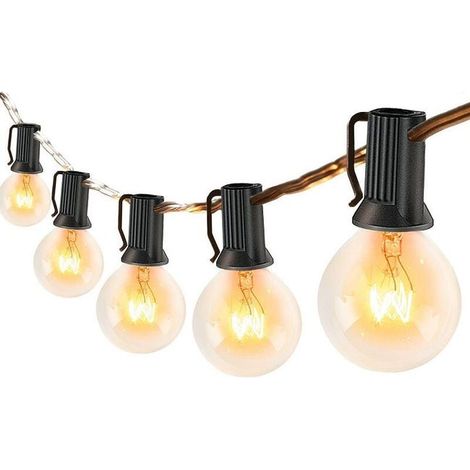 Guirlande Lumineuse Extérieure et Intérieur, 50+4 Ampoules Etanche 15M de Guirlande Guinguette Décoration pour , Blanc Chaud (1/4)