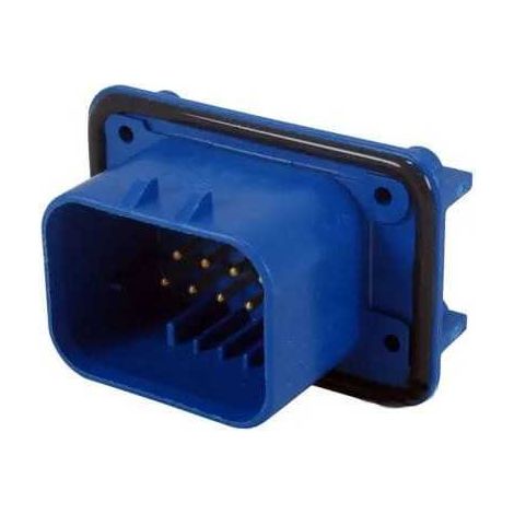 Connettore AmpSeal femmina 14 vie blu da circuito stampato 90° con pin dorato