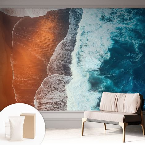 Papier peint intissé avec imprimé pour intérieur moderne application facile a motif - Colle incluse gratuite Symbiose marine 312x219 cm (1/5)