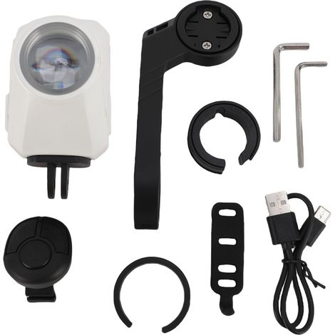Phare de vélo sans fil avec télécommande, lumière avant suspendue réglable, étanche, haute luminosité, blanc, pour cyclisme nocturne (1/5)
