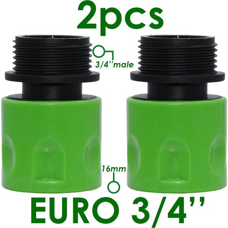 (KSL01-184-EURO-M-3/4'') Raccord rapide EURO USA 3/4'' mâle mâle pour tuyau d'arrosage et système d'irrigation goutte à goutte (1/5)