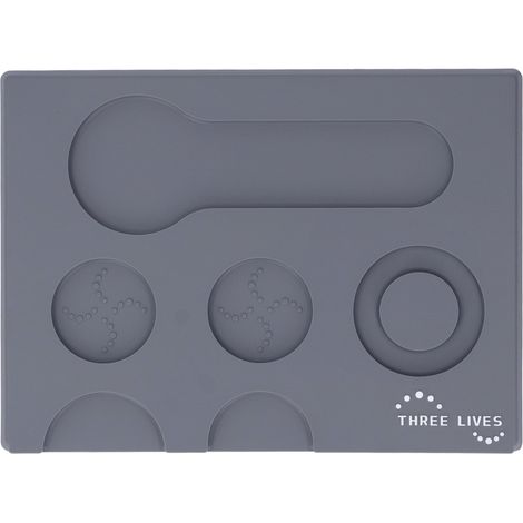 Tapis de tassage à café portable en PVC poli antidérapant pour bar, café et maison, gris (1/5)