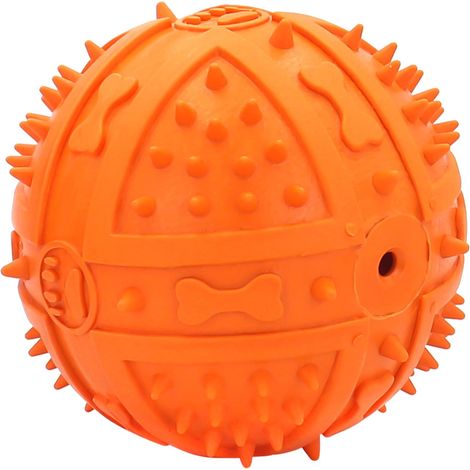 Balle Squeaky Pour Chien - Caoutchouc Résistant - Diamètre 9 cm - Jouet Interactif pour Chiens à Forte Tendance à la Mastication - 1 Pièce (1/3)