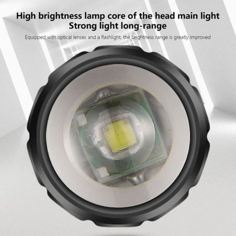 Lampe de poche LED d'extérieur Lampe de poche lumineuse Lampe de poche rechargeable zoomable avec 4 modes Lampe de poche puissan (1/5)