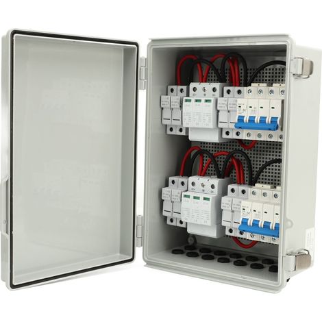 PV-Kombinationsbox 4 Eingänge 2 Ausgänge IP65 Wasserdicht Überspannungsschutz Solar-PV-Kombinationsbox DC1000V (1/5)