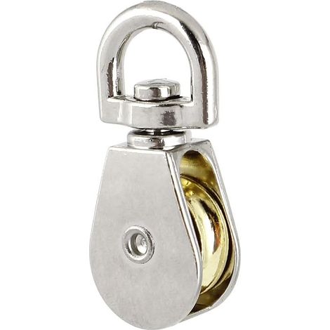 Poulie simple en acier inoxydable de 20 mm diamètre extérieur pour câble métallique.