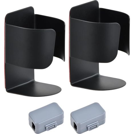 2 Supports pour Brosse à Dents Électrique en Métal Noir, Porte-Brosse à Dents Murale Autocollant, Organisateur Salle de Bain avec Porte-Têtes pour Brosse à Dents Électrique, sans Perçage (1/5)