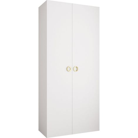 Armario Hartford 540, Blanco, 246x110x42cm, Puertas de armario: Con bisagras, Número de estantes: 0