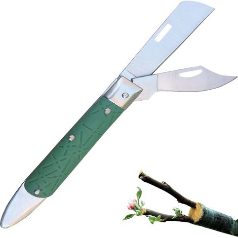 Couteau de Greffage Pliant,Couteau Pliable Greffe D'élagage,Couteau Greffe Lame Double,Couteau à Greffer Pliable,Couteau de Jardinage de Greffage,pour Arbre Fruitier de Jardin Horticultural Knife (1/4)