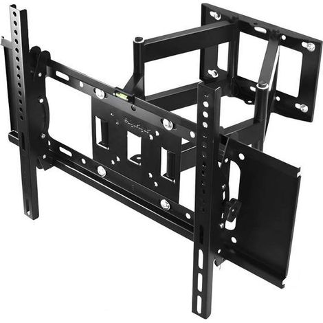 Support mural TV - AVIZAR - Universel 32-80 pouces - Orientable et inclinable - Charge 50 kg - Acier Noir