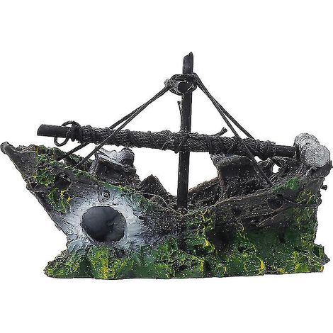 1 décor d'épave pour aquarium (1/3)