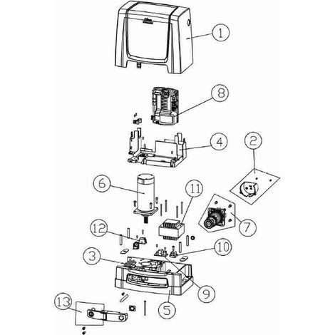 6NESRL Sblocco Con Serratura Per Neos 300eh/ehp-400eh/ehp-600eh/ehp Ditec 6nesrl Nuovo