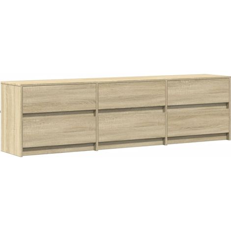 Soporte multimedia para TV estantería para televisión buffet para televisión comedor salón dormitorio con LED roble Sonoma 180 x 34 x 50 cm madera contrachapada marrón 020026489