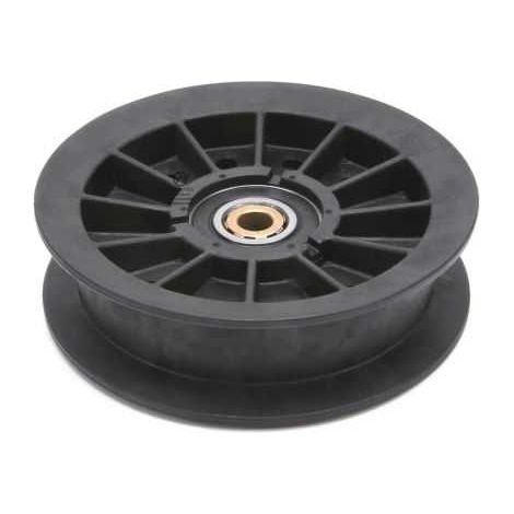 Poulie gorge plate nylon avec roulement renforcé. Ø 102 mm. Diamètre rebord 122 mm (1/5)
