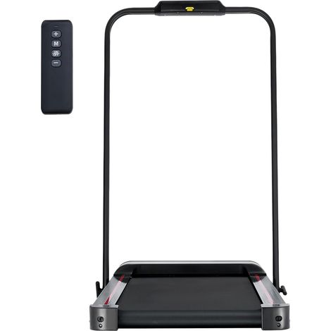 Tapis de course pliable 2-en-1, 265 lbs, moteur 2,5 CV, avec barre d'appui, télécommande et écran LED. Idéal pour bureau à domicile, marche ou course. (1/5)