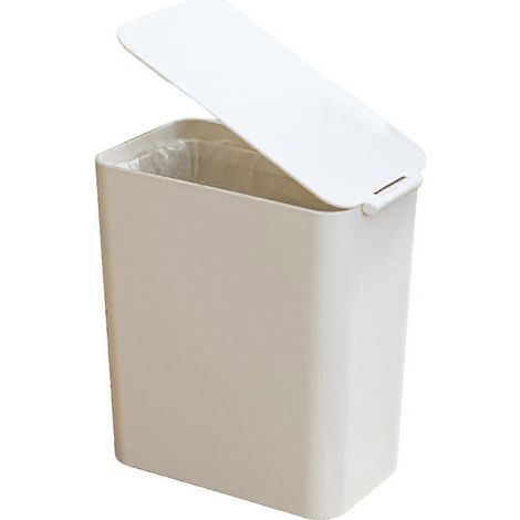 Poubelle de bureau, petite poubelle avec couvercle, poubelle de salle de bain ou de chambre (1/4)