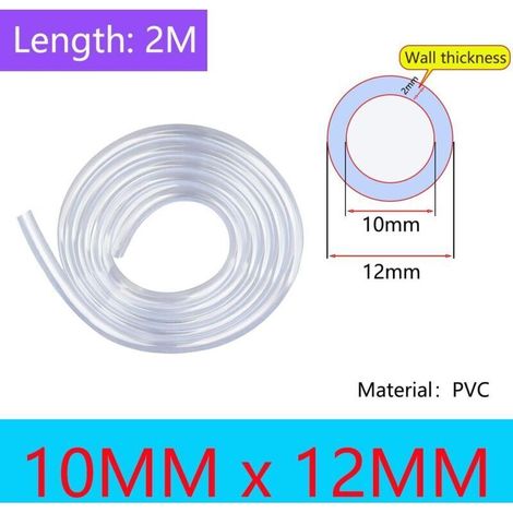 Tubo flessibile in PVC per acquari e aerazione – Diametro interno 14 mm / Diametro esterno 16 mm – Lunghezza 2 m