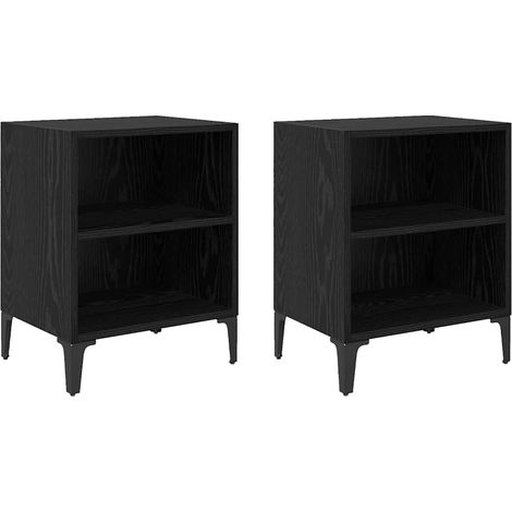 Maison Exclusive - Nachttisch 2 pcs Schwarz Eichen-Optik 40 x 30
