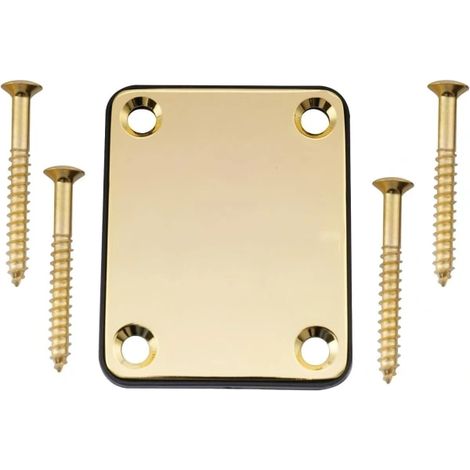 Plaque de fixation du manche en métal pour guitare ou basse électrique Fender Stratocaster Telecaster, dorée (1/5)