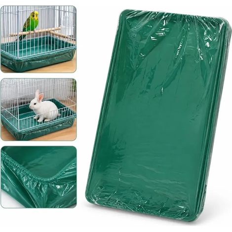 50 Pièces Housses Jetables PE pour Cage à Oiseaux, Longueur Étirable 82 cm, Avec Élastique, Convient Plateau 50×32 cm, Sac de Nettoyage (1/5)