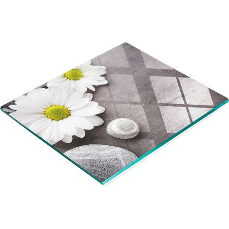Tabla de cortar decorativa de vidrio templado Gerbera para cocina, 60x52 cm (1/5)