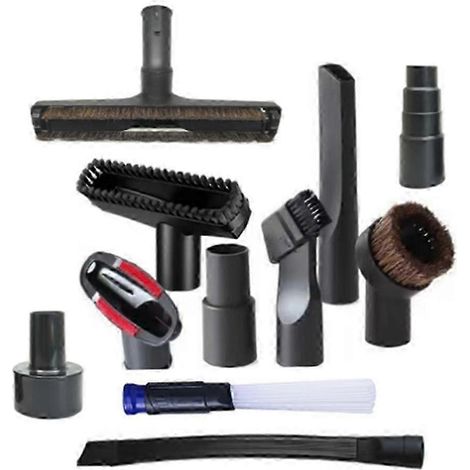 Kit de 11 accessoires universels pour aspirateur : brosse de nettoyage domestique de 3,2 cm (1-1/4 pouce), rallonge, embout suceur plat - JXLGV (1/5)