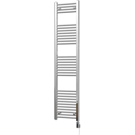 Zennor - Chrome Electric Towel Rail H1800mm x W400mm Straight 400w Thermostatic WIFI (1/3)