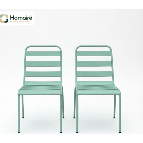 Chaise de jardin en acier vert 46 x 58 x 78 cm HOMAIRE (1/5)