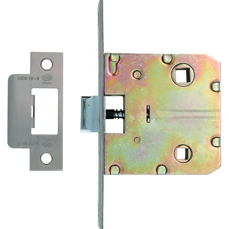 Poignée unifiée Mod.2100 pour portes en bois de passage à la salle de bains, cuisines ou chambres Fermeture à encastrer en acier inoxydable Entrée 50 mm Face en bord carré (1/5)