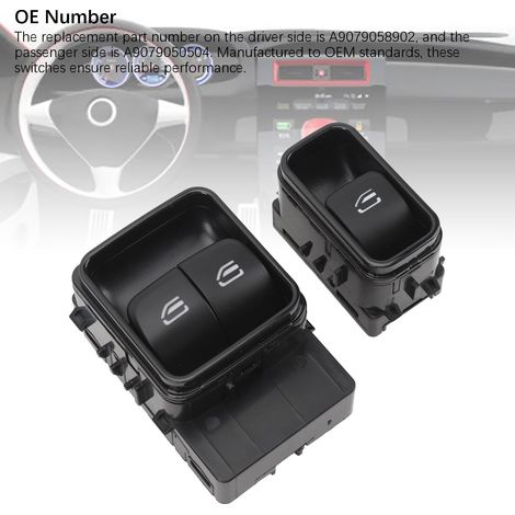 Interruttore alzacristalli elettrico A9079058902/A9079050504 lato guidatore e passeggero per Mercedes-Benz Sprinter 907/910 2018-2022 (1/5)