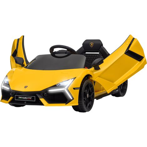 Lamborghini Revue Véhicule Électrique 12V Télécommande 3-5 km/h Jaune 3-5 ans