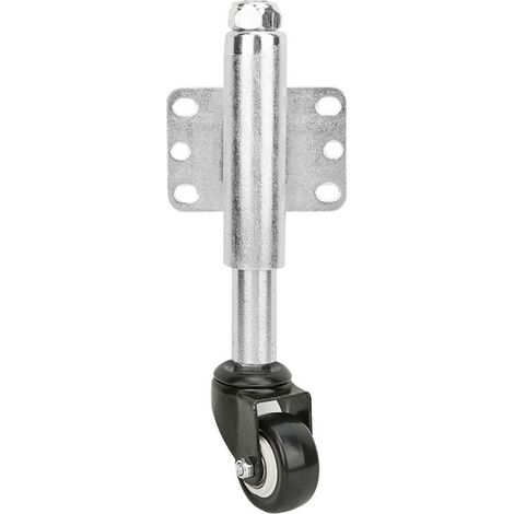 Roulette de portail 5,1 cm en polyuréthane - Roulette à ressort - Capacité de charge de 49,9 kg - Roue de portail à ressort pour fixation sur portails en bois ou sur un long plan horizontal (1/5)