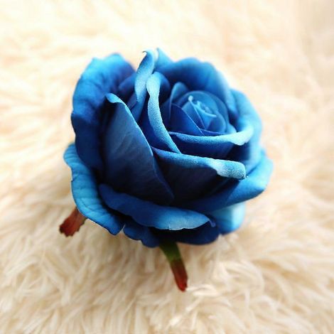 Lot de 5 têtes de roses artificielles en soie pour décoration murale de mariage, bouquet de mariée ou fond d'hôtel.